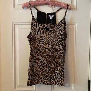 Bar III cheetah print sleeveless top LARGE